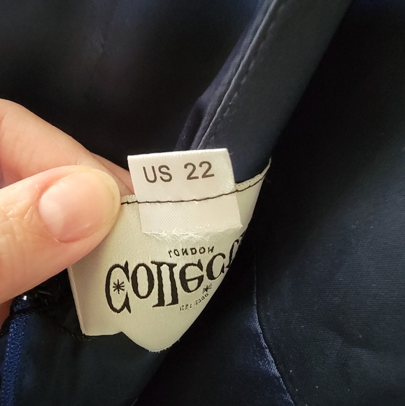 Satin Blue swing dress with creamy-white satin sash - Women's Plus Size - NWT - Picture 10 of 10